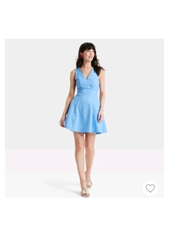 a new day Dresses & Skirts - Sleeveless V-Neck Light Blue Fit & Flare Dress